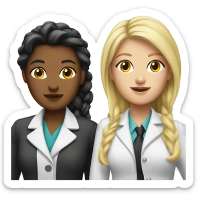 Blonde Lawyer and brunette doctor bestfriends sticker