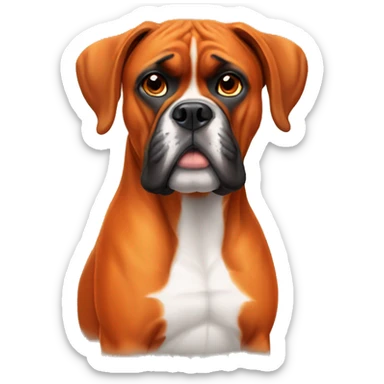 Orange boxer dog sticker