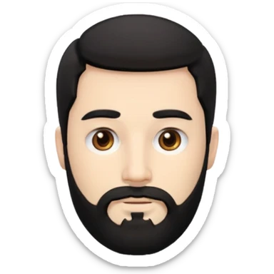 мужчина с белым тоном кожи и черными волосами и бородой sticker