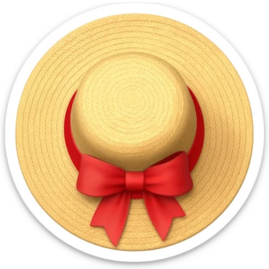 Sombrero de paja con el lazo rojo sticker