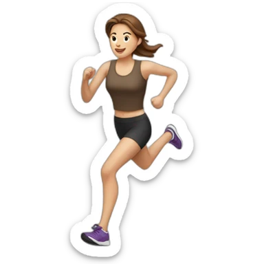white-woman-running, brown-hair sticker