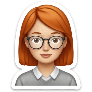 freckled peole with glasses sticker