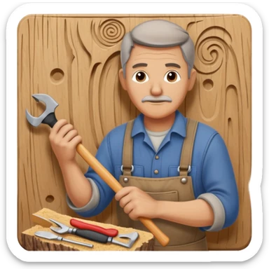 Wood Carving Craftsman sticker
