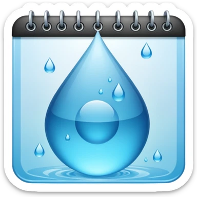 calendar with a highlighted droplet sticker