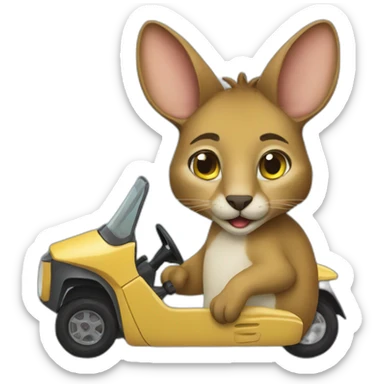 cat-wallaby-driving sticker