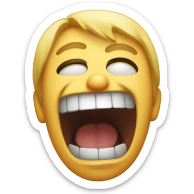 Screaming crying throwing up face sticker