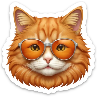 ridiculous cat with sunglasses sticker