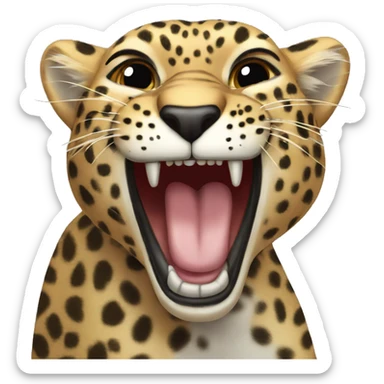 leopard growls sticker