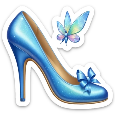 blue fairy high-heeled shoe sticker