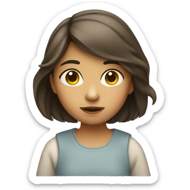 a girl is observing something  sticker