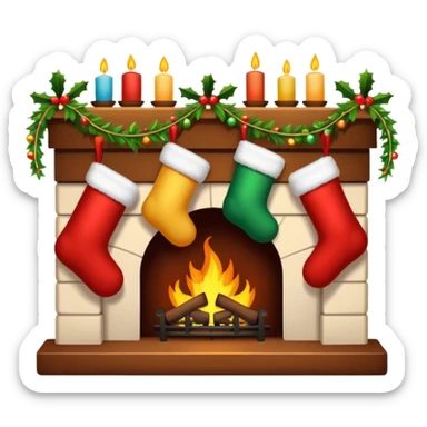  Xmas Fireplace sticker