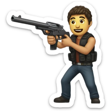 guy with a gun sticker