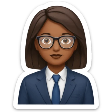 A school principal of African descent with medium-length hair. sticker