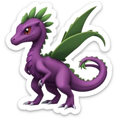 Black and purple Sceptile-Salazzle-Pokémon-Fakémon-creature sticker