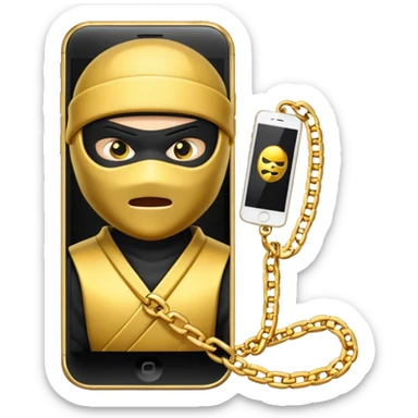 Ninja gold chain on phone sticker