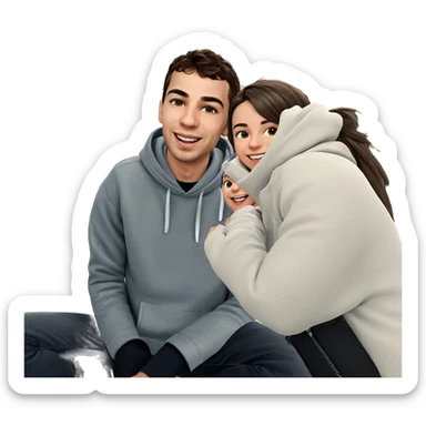 girl smiling outdoors with boys sticker