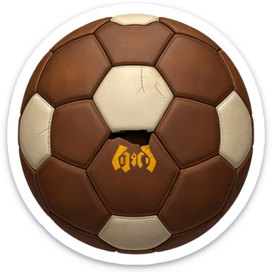 1800's brown soccer ball sticker