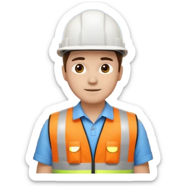 engenheiro com capacete branco na obra sticker