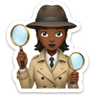 female detective, black skin sticker