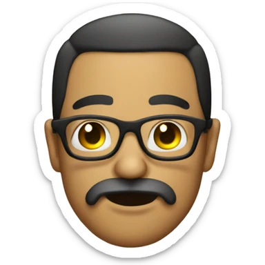 Mexican man with beard and glasses and cross necklace picking his nose sticker