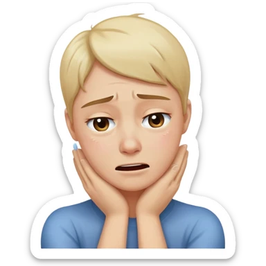 Arms crossed holding neck crying sticker