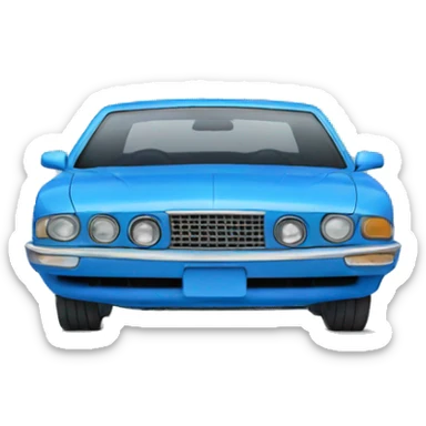 two blue car sticker