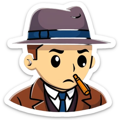 clever detective solving a mystery sticker