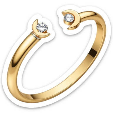 bracelet shaped like a curved nail, slim gold band, diamond tip and head” sticker