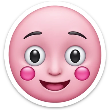 một emoji cảm xúc hạnh phúc, chỉ gồm 2 con mắt,  mắt trắng, má hồng sticker