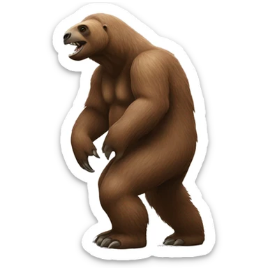giant ground sloth reaching sticker