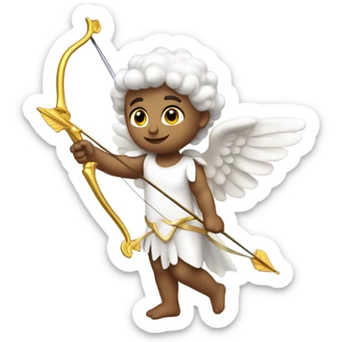 cupid angel archer holding a bow with arrow sticker