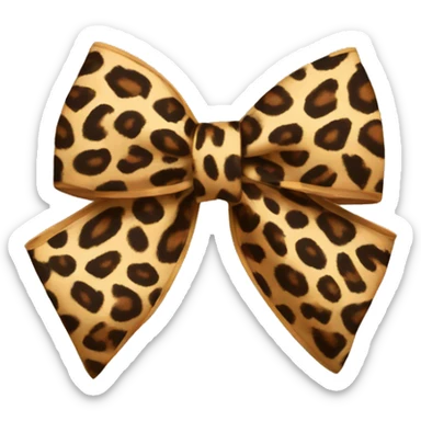 Leopard print bow  sticker
