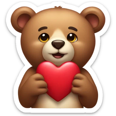 bear with heart sticker