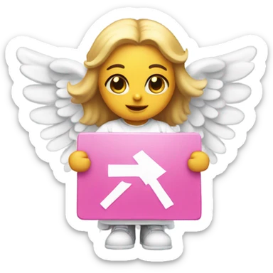 An angel holding a pink sign that says don’t crash out sticker