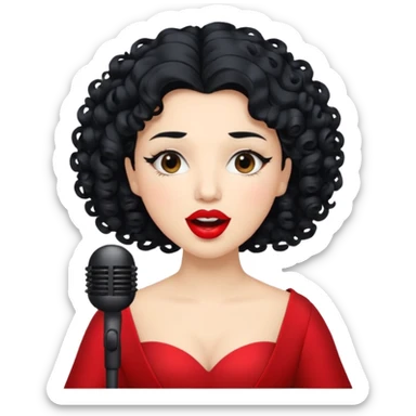 curly hair  opera singer singing sticker