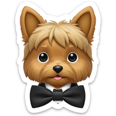 Yorkie wearing a bow tie  sticker
