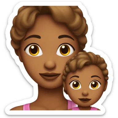 Mommy and baby girl  sticker