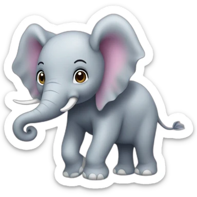Éléphant rose volant sticker