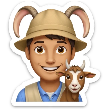 The chill guy meme but his head is a goat sticker