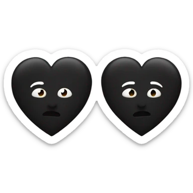black heart two halves sticker