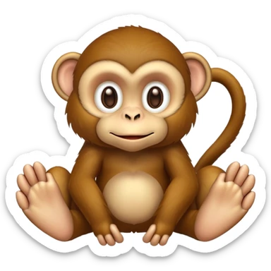 Make a nose monkey with big feet , no stomach or hands sticker