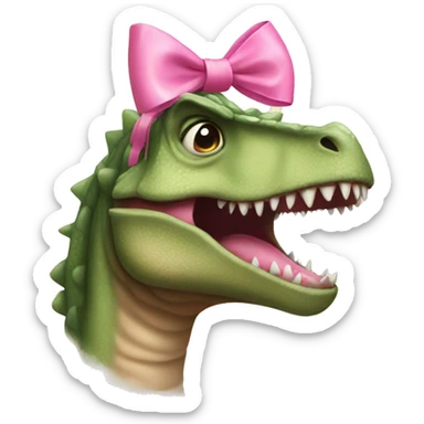 Dinosaur with pink bows sticker