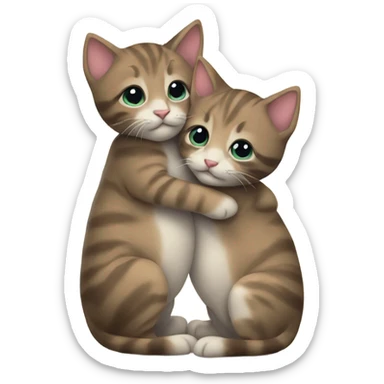 two hugging kittens sticker