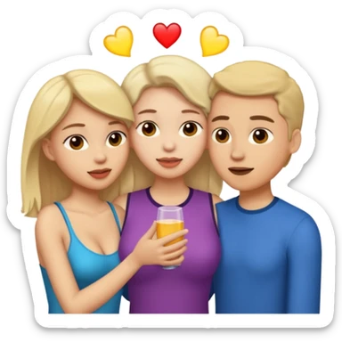 Female, male, female hard-core threesome  intimate sex with clear view of penis and vaginas sticker