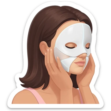 face mask self care brunette female, LED FACE MASK currentbody sticker