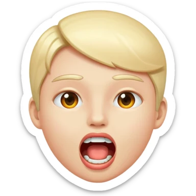 open mouth with letters A Б В coming out sticker