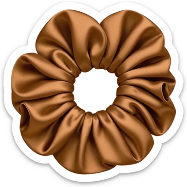 Brown satin scrunchie  sticker
