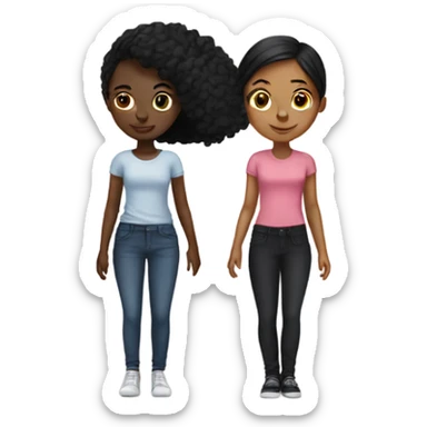 black girl with her black best friend  sticker