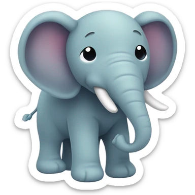 standing elepant in jellycat style ( sticker