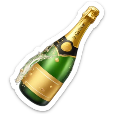 Champagne bottle popping sticker